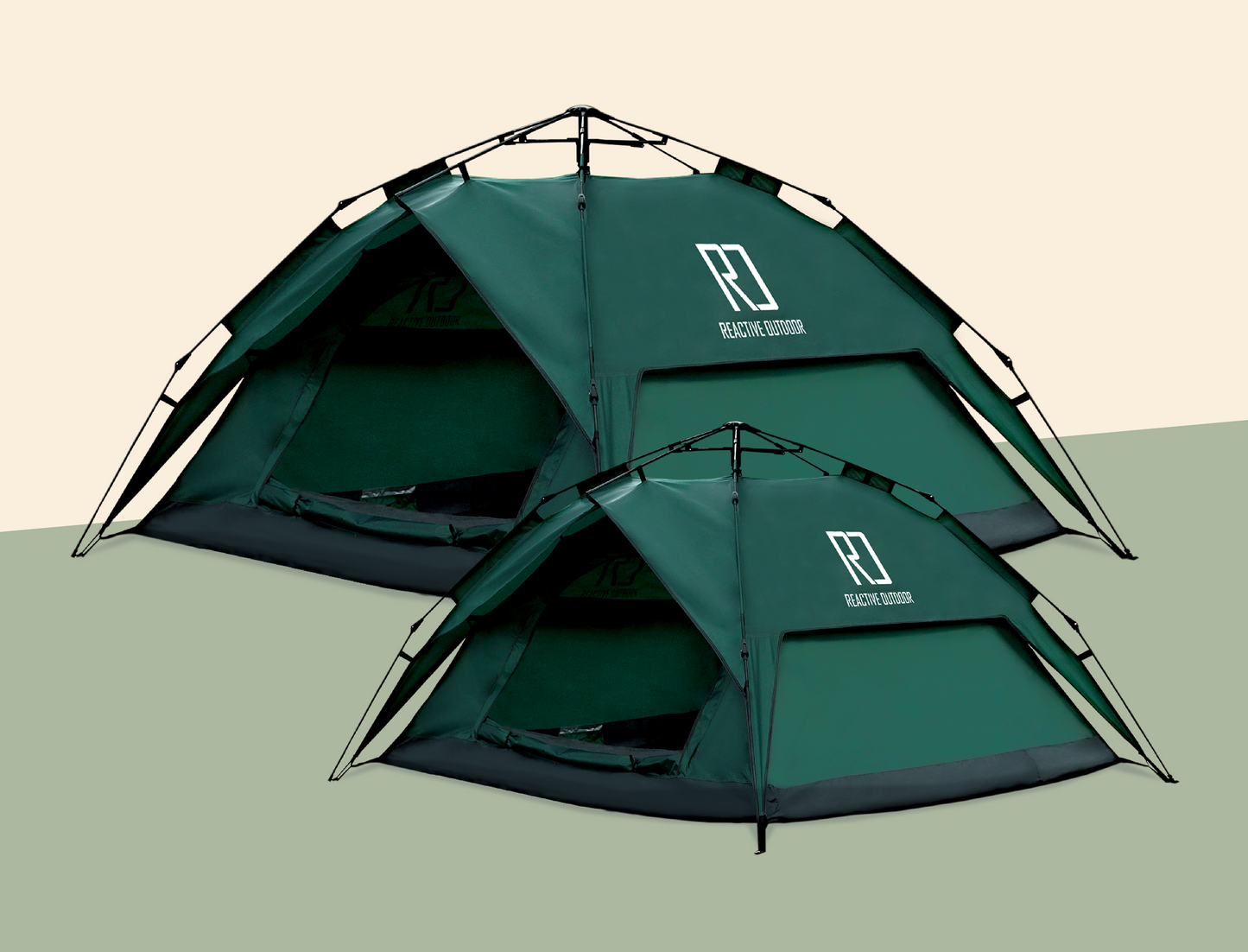 1 Small-Sized + 1 Large-Sized 3 Secs Tent + 2 FREE Camping Tarps (Up to 5 Person)