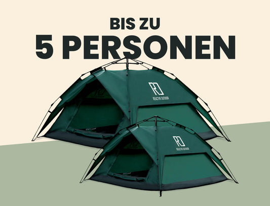 1 kleines + 1 großes 3-Sekunden-Zelt + 2 GRATIS Campingplanen (Bis zu 5 Personen, DE)