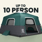 Extra Large-Sized 2 Step Cabin Tent + FREE Camping Tarp (Up To 10 Person, UK).